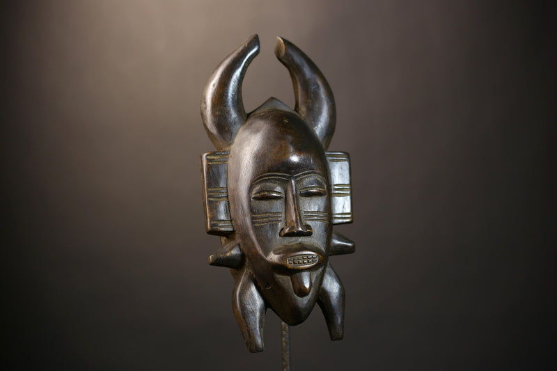 African Senufo Mask | Vintage Kpelie Tribal Art | Unique Cultural Decor | Handcrafted Wall Accent | Authentic African Home Design-G4824