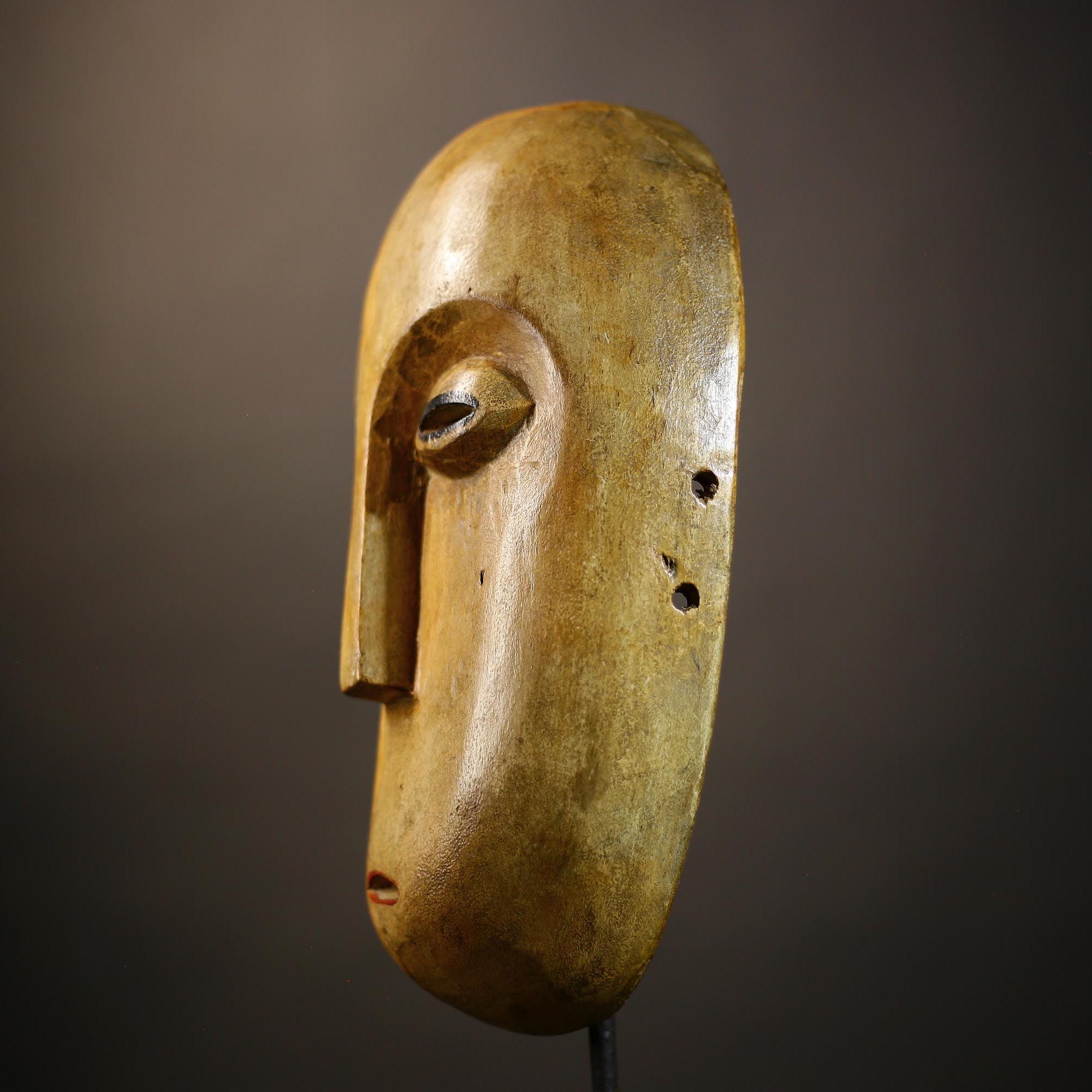 African Antique Lega Mask | Handcrafted Tribal Face Art | Unique Vintage Decor Piece | Authentic African Home Accent-G4702