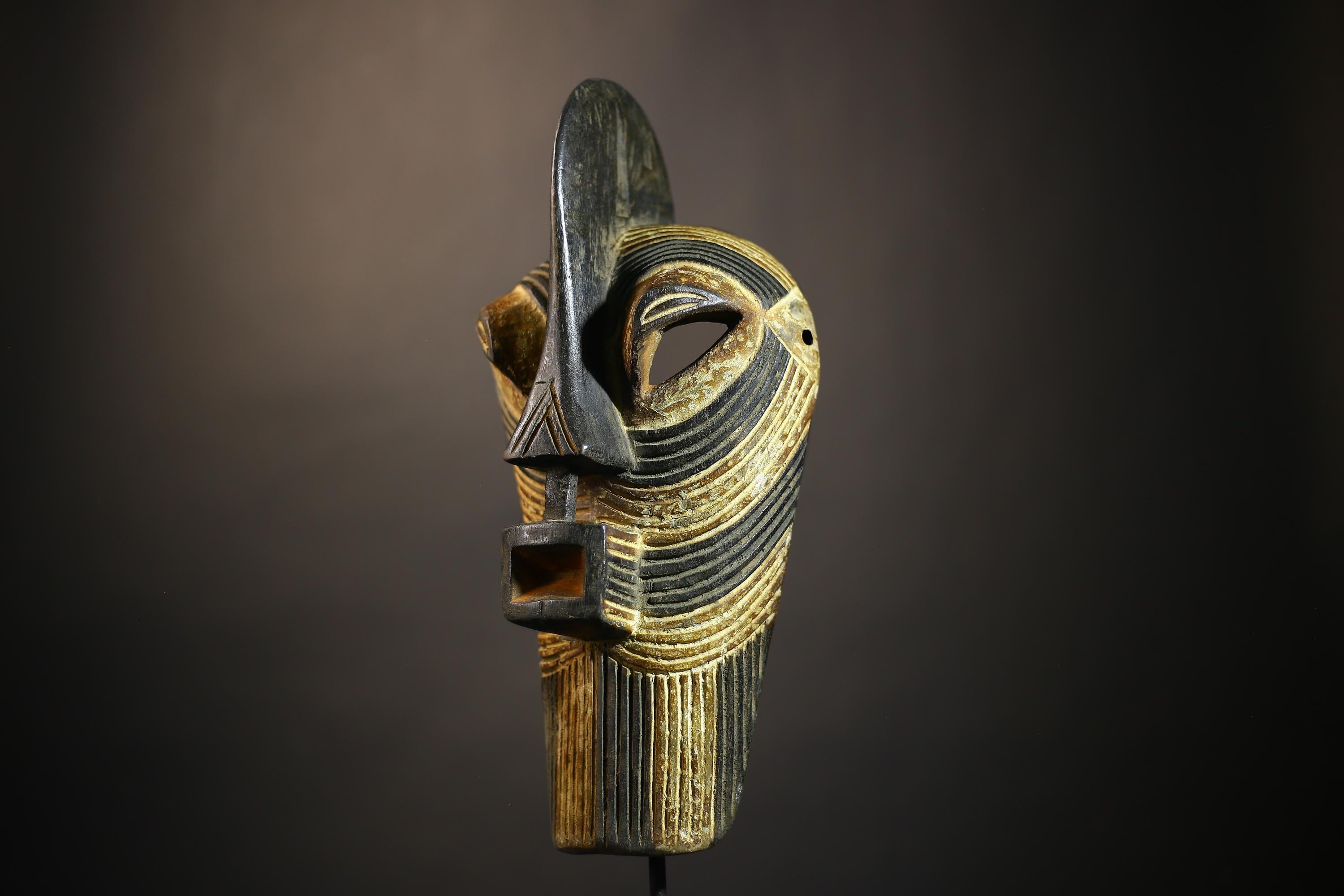 African Handmade Mask | Luba Songye Wall Art | Unique Cultural Decor | Traditional Collectible | Authentic African Craft | Home Decor -G4699