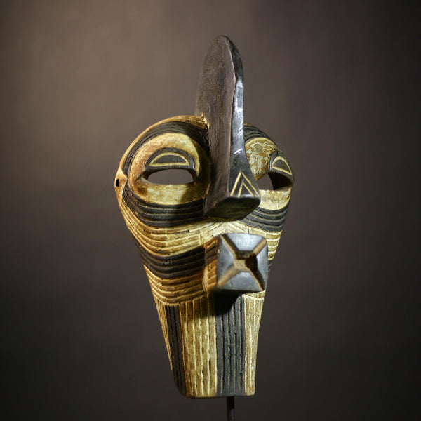 African Handmade Mask | Wooden Luba Songye Art | Unique Tribal Wall Decor | Cultural Craft Collectible | Authentic African Home -G4697