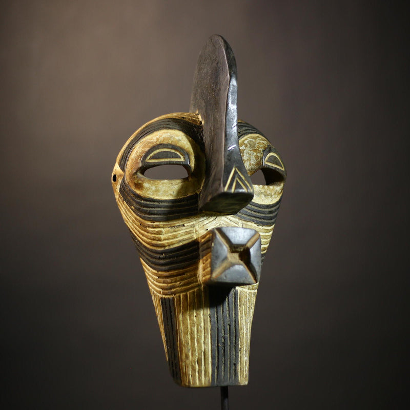 African Handmade Mask | Wooden Luba Songye Art | Unique Tribal Wall Decor | Cultural Craft Collectible | Authentic African Home -G4697