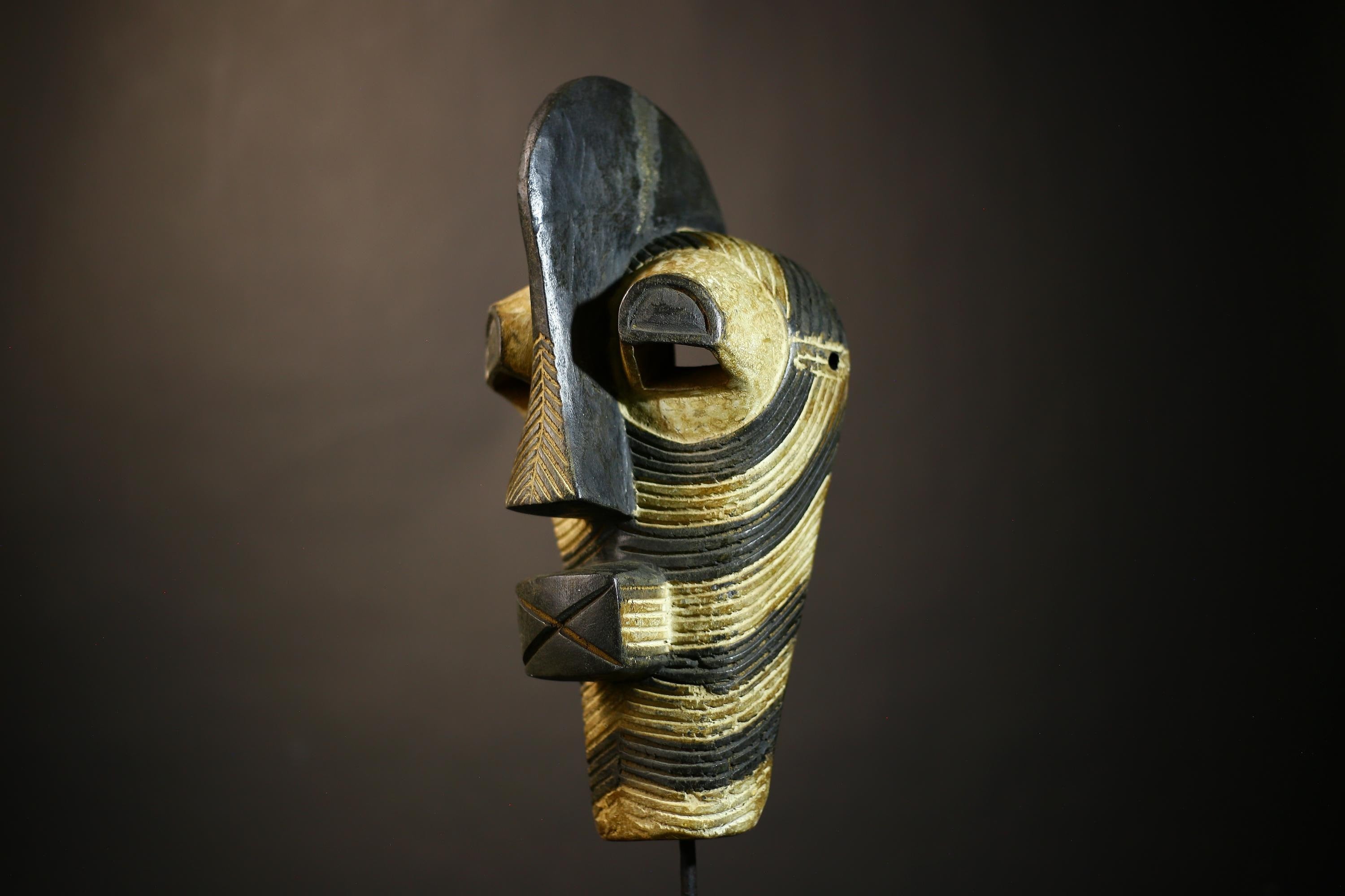 African Handmade Mask | Luba Songye Tribal Art | Unique Cultural Decor | Authentic African Wall Piece | Collectible Craft for Home-G4695