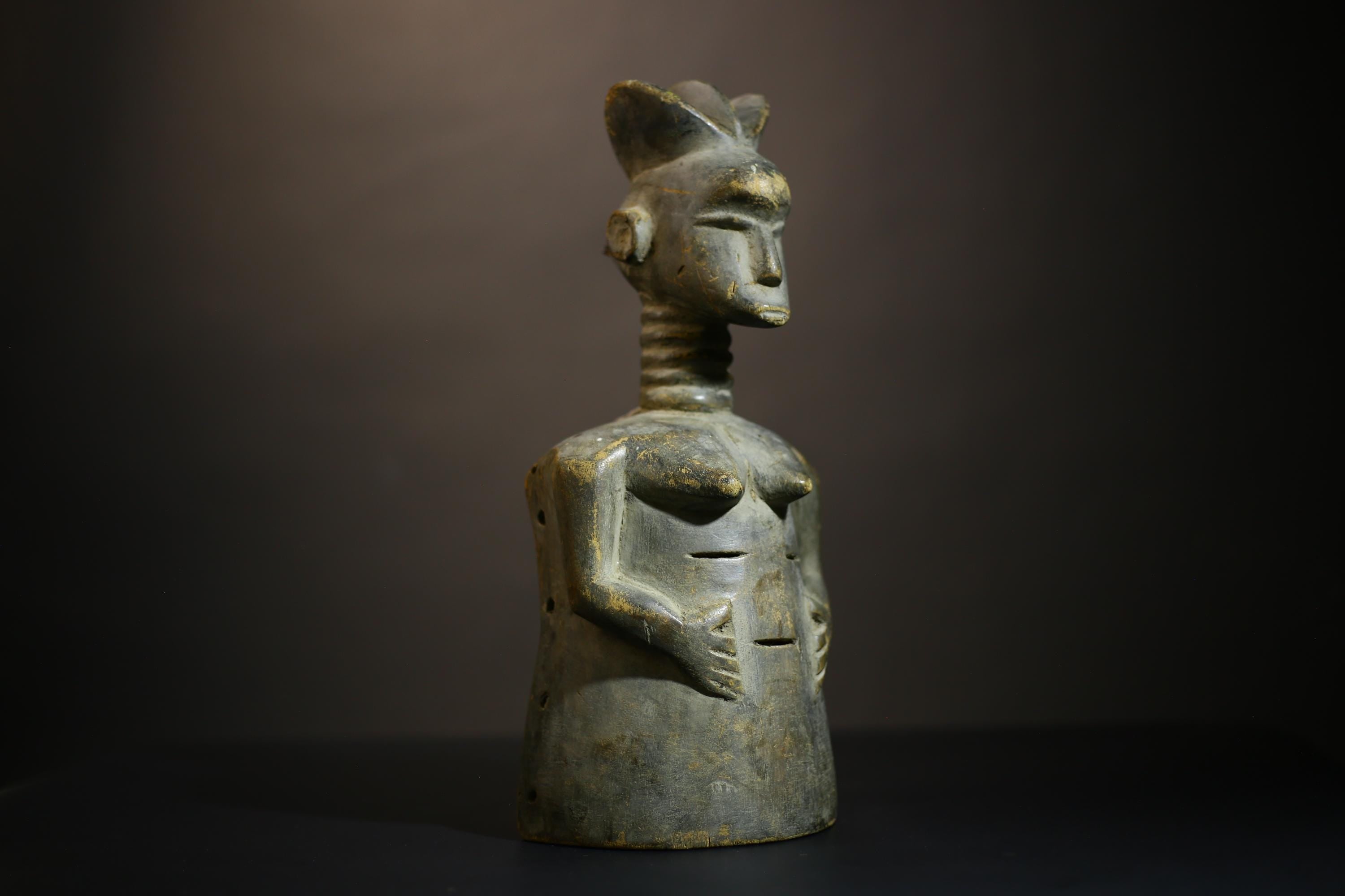 African Carved Wood Female Figurine | Authentic Sculpture | Unique Home Decor | Vintage Art | Cultural Figurine | Collectible Decor-G4709