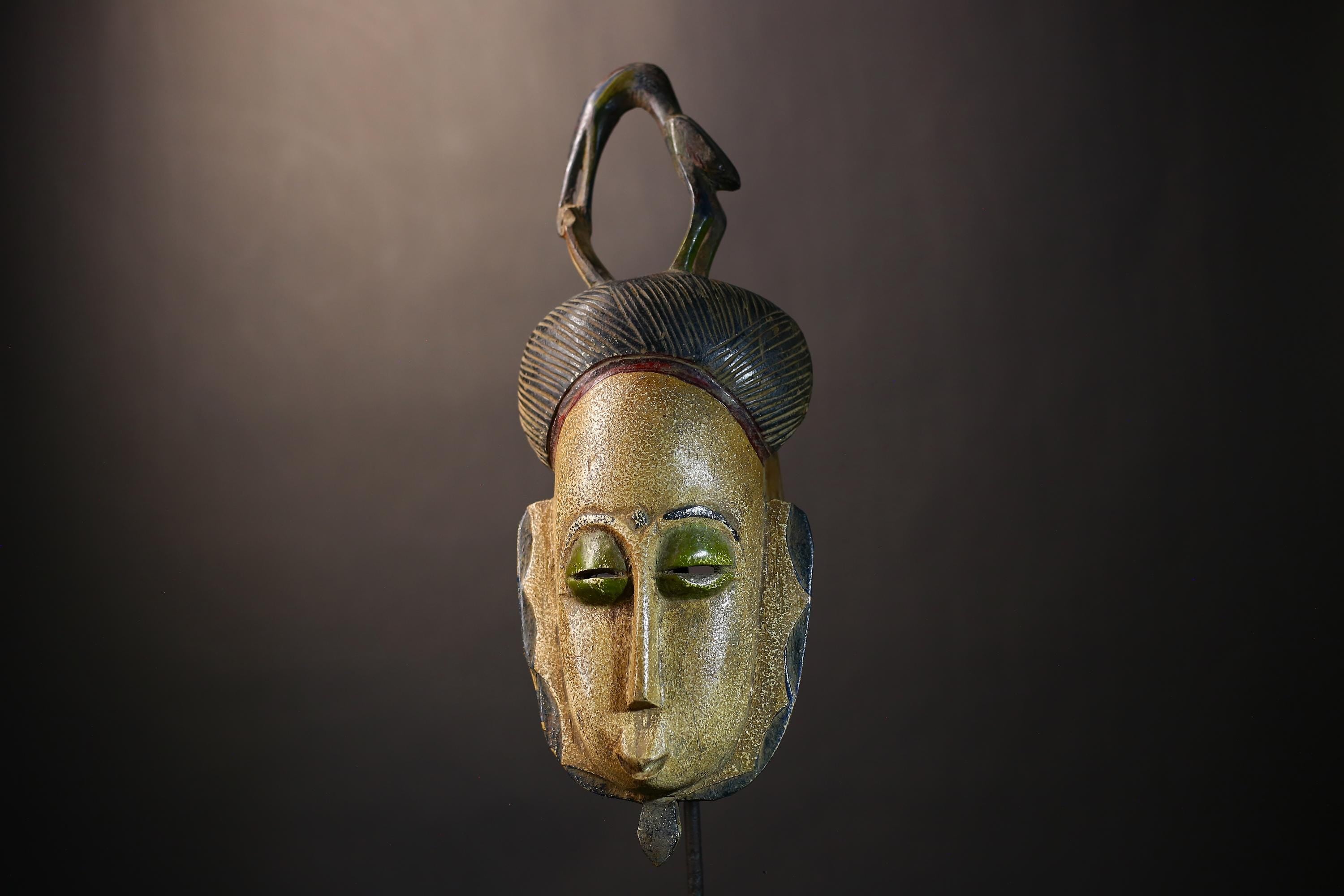 African Handcrafted Baule Mask Wall Art | Unique Decor for Collectors | Ethnic Home Accent | Cultural Sculpture Design-G4839