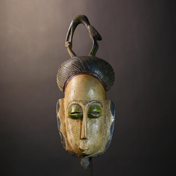 African Handcrafted Baule Mask Wall Art | Unique Decor for Collectors | Ethnic Home Accent | Cultural Sculpture Design-G4839