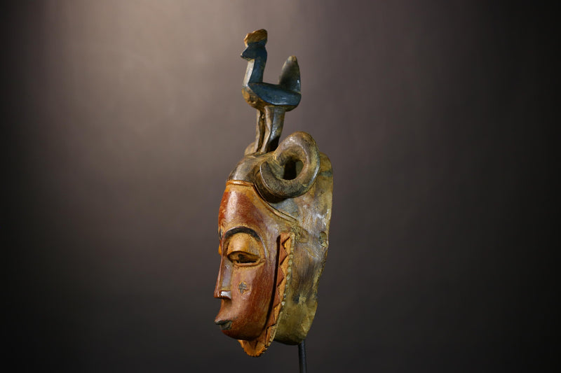 African Handcrafted Baule Mask Decor Craft | Unique Wall Art | Cultural Home Style | Artistic Sculpture for Display -G4838