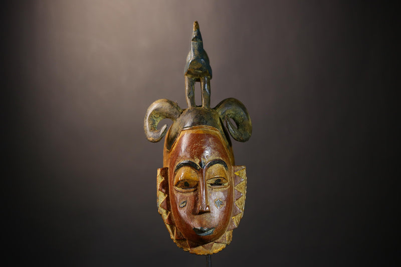 African Handcrafted Baule Mask Decor Craft | Unique Wall Art | Cultural Home Style | Artistic Sculpture for Display -G4838