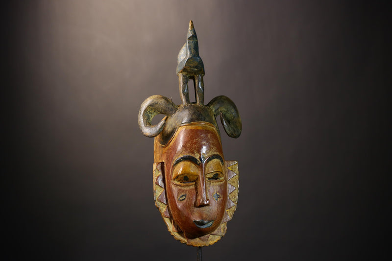 African Handcrafted Baule Mask Decor Craft | Unique Wall Art | Cultural Home Style | Artistic Sculpture for Display -G4838