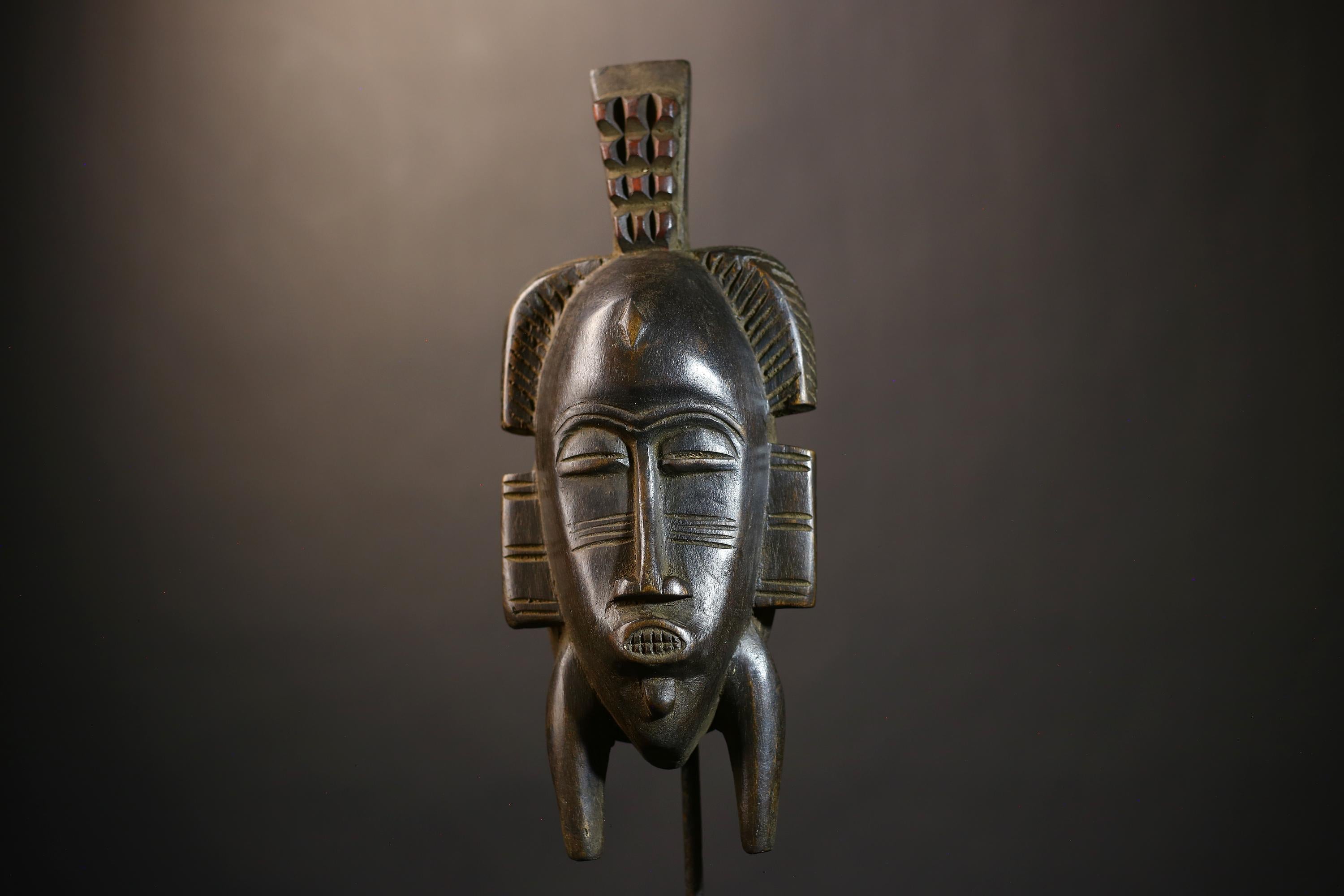 African Senufo Kpelie Mask | Vintage Tribal Art | Unique Home Decor Piece | Ethnic Design | Artisan Wall Hanging for Decor-G4834
