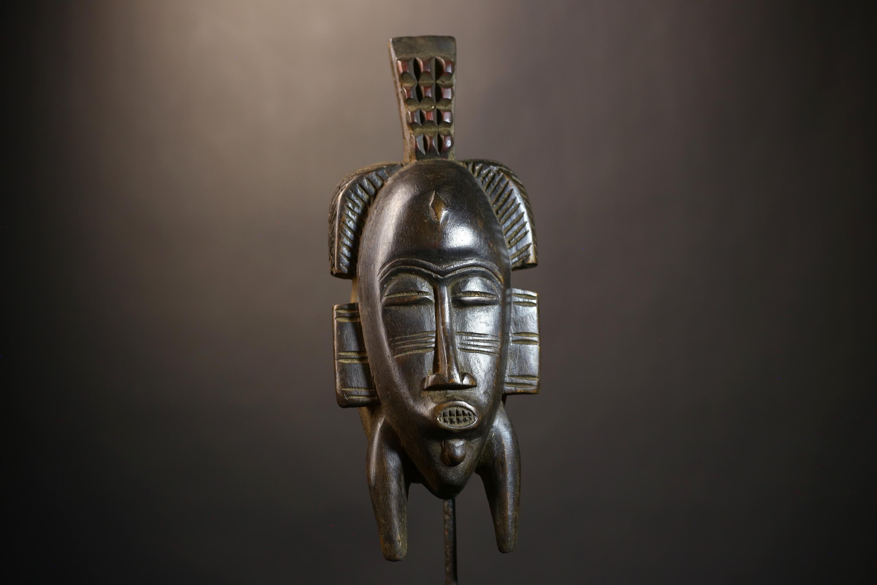 African Senufo Kpelie Mask | Vintage Tribal Art | Unique Home Decor Piece | Ethnic Design | Artisan Wall Hanging for Decor-G4834