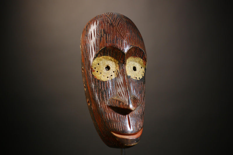 African DAN Mask | Hand Carved Wood | Traditional Tribal Art | Unique Wall Decor | Cultural Ethnic Gift | Authentic African Craftwork-G4711