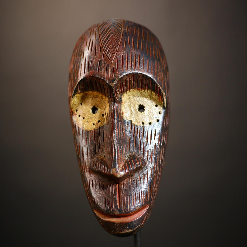 African DAN Mask | Hand Carved Wood | Traditional Tribal Art | Unique Wall Decor | Cultural Ethnic Gift | Authentic African Craftwork-G4711