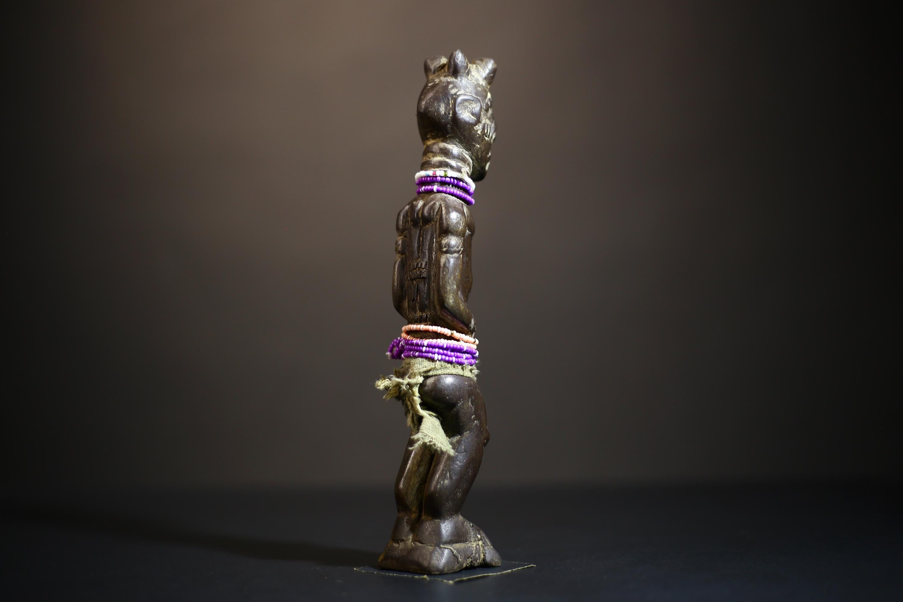 African Koulango Statue from Burkina Faso | Hand Carved Wood Figure | Unique Tribal Art Display | Ethnic Home Decor Accent-G4717