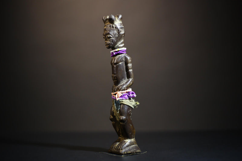 African Koulango Statue from Burkina Faso | Hand Carved Wood Figure | Unique Tribal Art Display | Ethnic Home Decor Accent-G4717