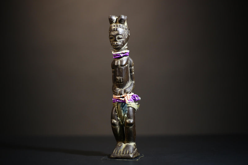 African Koulango Statue from Burkina Faso | Hand Carved Wood Figure | Unique Tribal Art Display | Ethnic Home Decor Accent-G4717