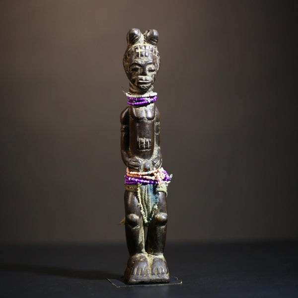 African Koulango Statue from Burkina Faso | Hand Carved Wood Figure | Unique Tribal Art Display | Ethnic Home Decor Accent-G4717