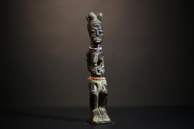 African Koulango Statue | Burkina Faso Wood Art | Hand Carved Traditions | Unique Tribal Decor | Ethnic Home Accessories-G4716