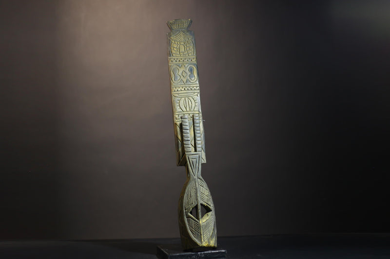 African Karanga Plank | Burkina Faso Wood Statue | Hand Carved Tribal Art | Unique Ethnic Decor | Cultural Wall Display Piece-G4714