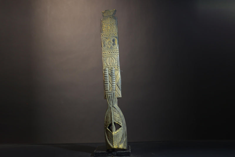 African Karanga Plank | Burkina Faso Wood Statue | Hand Carved Tribal Art | Unique Ethnic Decor | Cultural Wall Display Piece-G4714