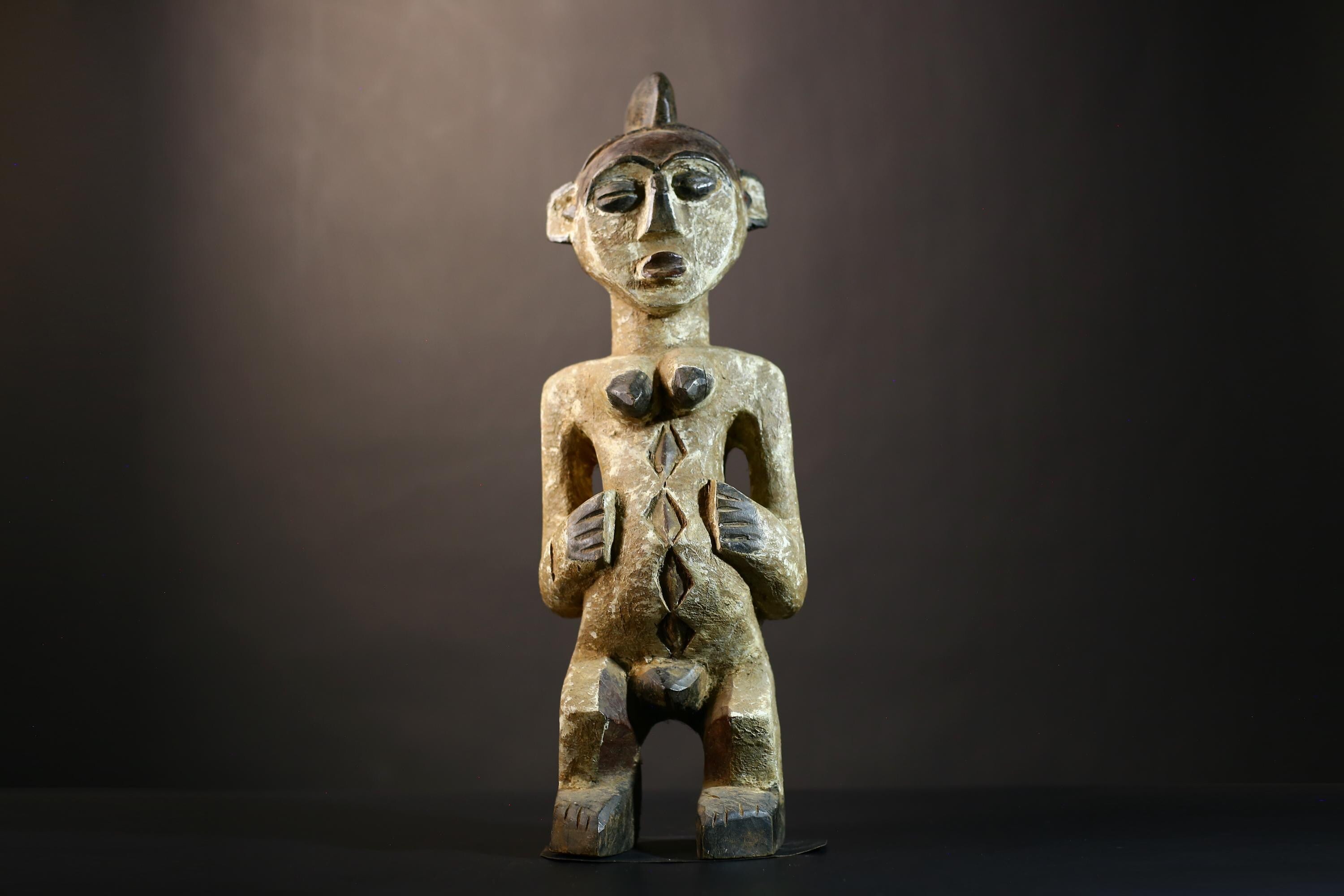African Handcrafted Wood Sculpture | Mbete Statuette Art | Unique Gabon Congo Decoration | Cultural Home Decor | Artisan Gift-G4847