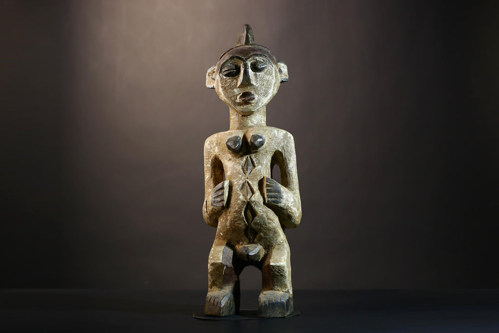 African Handcrafted Wood Sculpture | Mbete Statuette Art | Unique Gabon Congo Decoration | Cultural Home Decor | Artisan Gift-G4847
