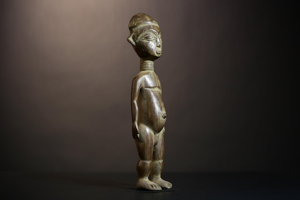African Kongo Male Statue | Handcrafted Sculpture | Rare Luba Tribal Art | Unique Decor Piece | Artisan Gift for Collectors  -G4845