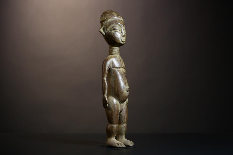 African Kongo Male Statue | Handcrafted Sculpture | Rare Luba Tribal Art | Unique Decor Piece | Artisan Gift for Collectors  -G4845