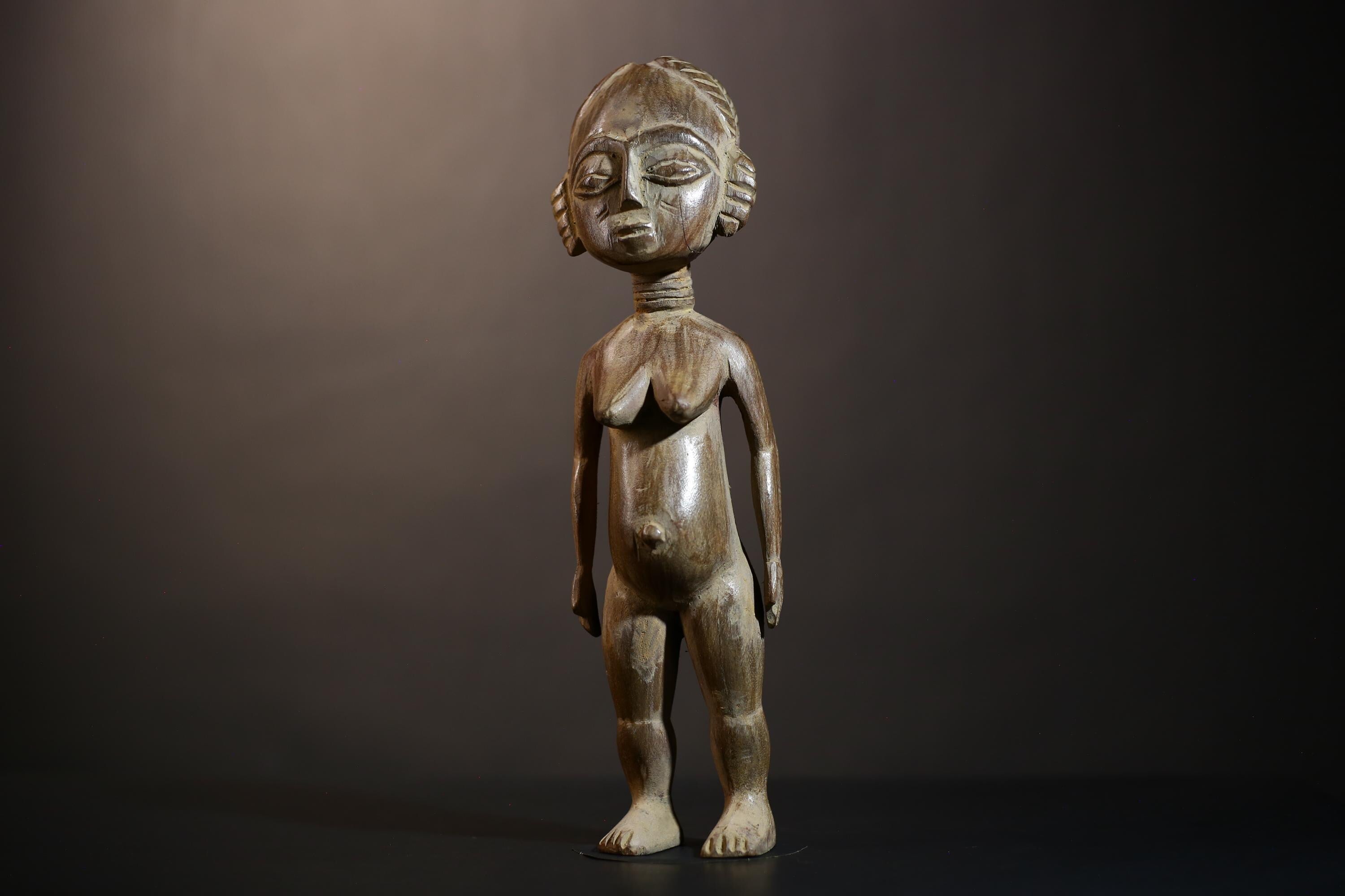 African Kongo Woman Sculpture | Luba Tribal Art | Handcrafted Statue | Authentic African Decor | Ethnic Collectible Figure-G4844
