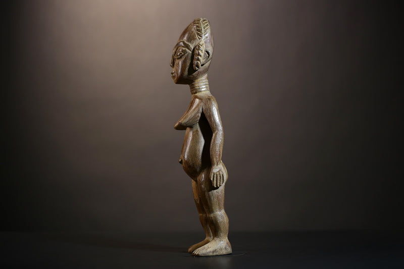 African Kongo Woman Sculpture | Luba Tribal Art | Handcrafted Statue | Authentic African Decor | Ethnic Collectible Figure-G4844