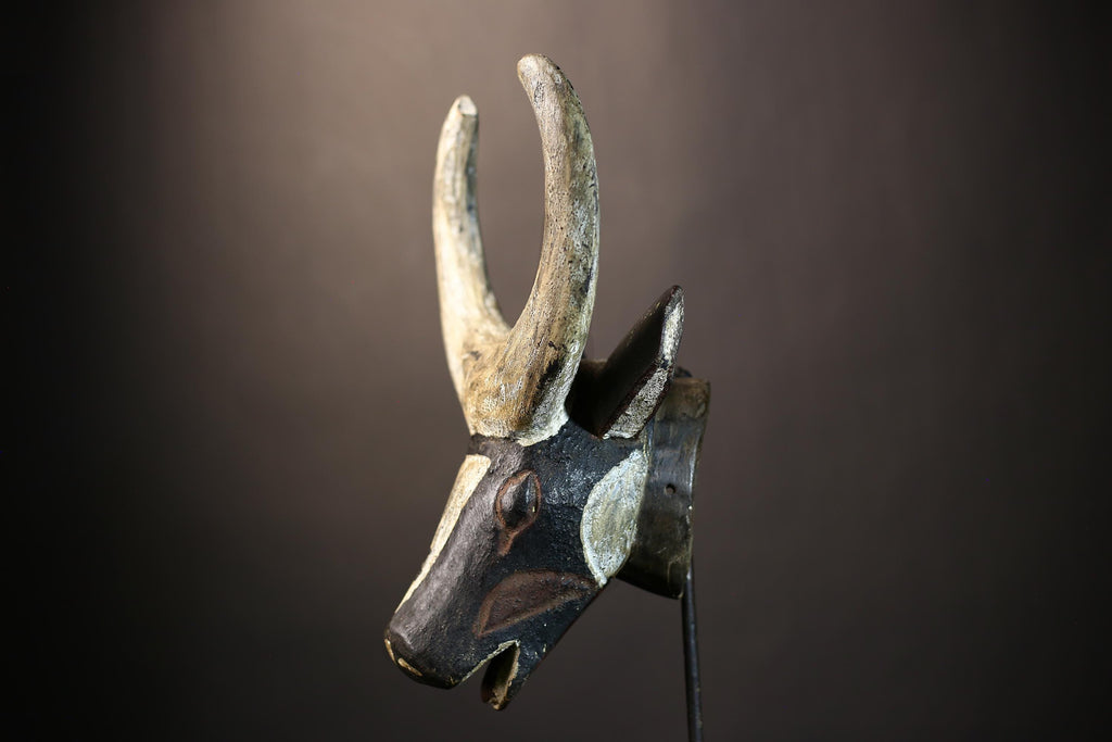 African Bobo Ram Mask | Handcrafted Tribal Wall Art | Unique Home Decor | Authentic African Sculpture | Ethnic Wall Hanging-G4843