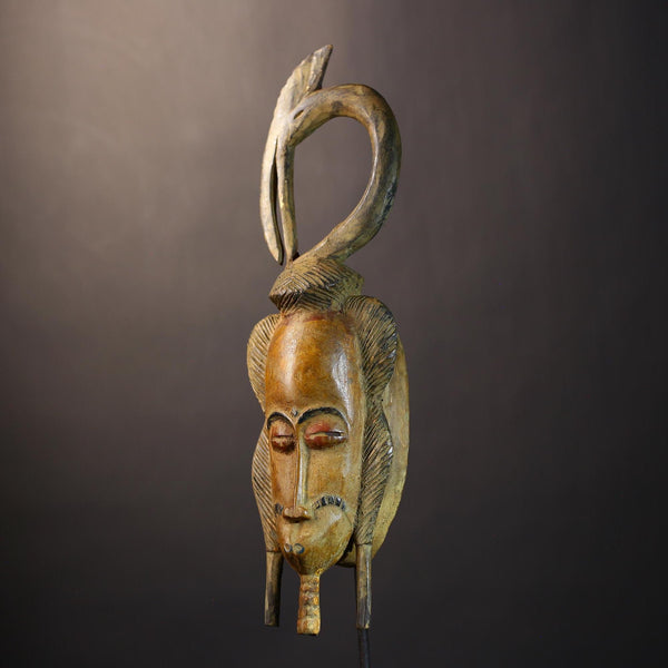 African Authentic Mask | Handcrafted Tribal Art | Unique Home Decor | Traditional Wall Hanging | Ethnic Display | Cultural Artifact-G4841