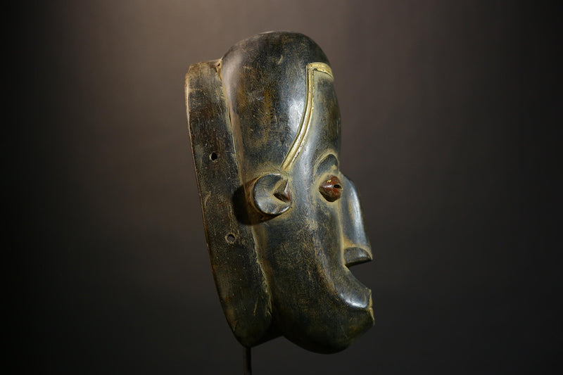 African Antique Masks | Authentic Dan Tribal Wood Art | Elegant Face Masks for Unique Home Decor and Cultural Collectibles-9083