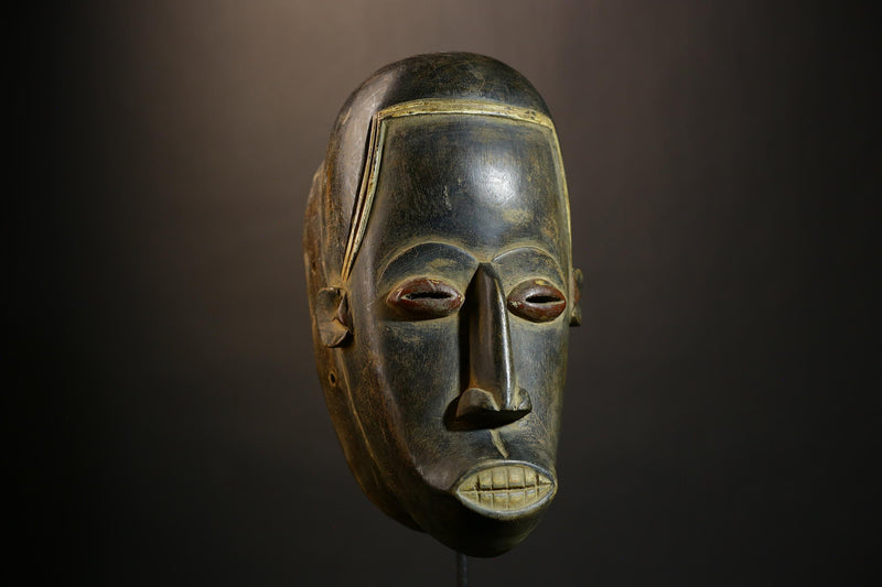 African Antique Masks | Authentic Dan Tribal Wood Art | Elegant Face Masks for Unique Home Decor and Cultural Collectibles-9083