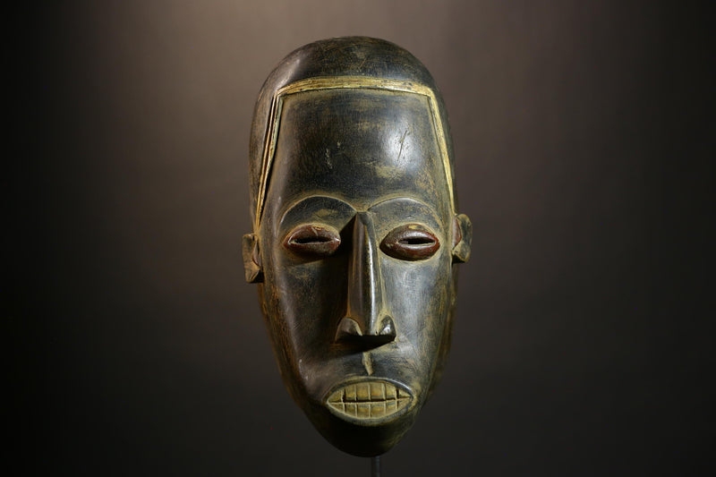 African Antique Masks | Authentic Dan Tribal Wood Art | Elegant Face Masks for Unique Home Decor and Cultural Collectibles-9083