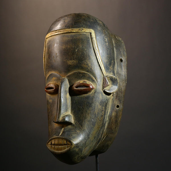 African Antique Masks | Authentic Dan Tribal Wood Art | Elegant Face Masks for Unique Home Decor and Cultural Collectibles-9083