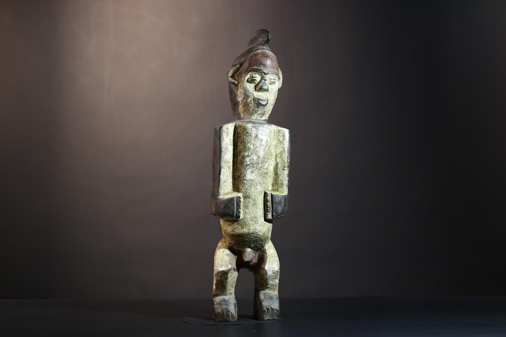 African Handcrafted Mbete Wood Sculpture Art | Unique Cultural Home Decor Piece | Ethnic Wall Accent for Any Room-G4856