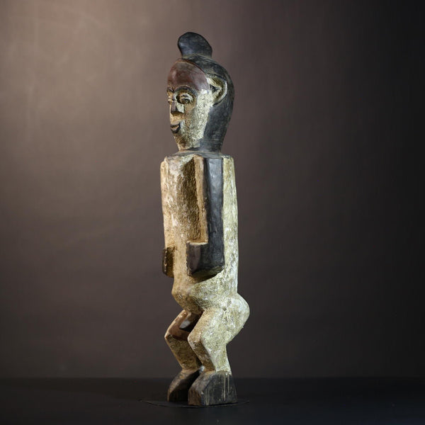 African Handcrafted Mbete Wood Sculpture Art | Unique Cultural Home Decor Piece | Ethnic Wall Accent for Any Room-G4856