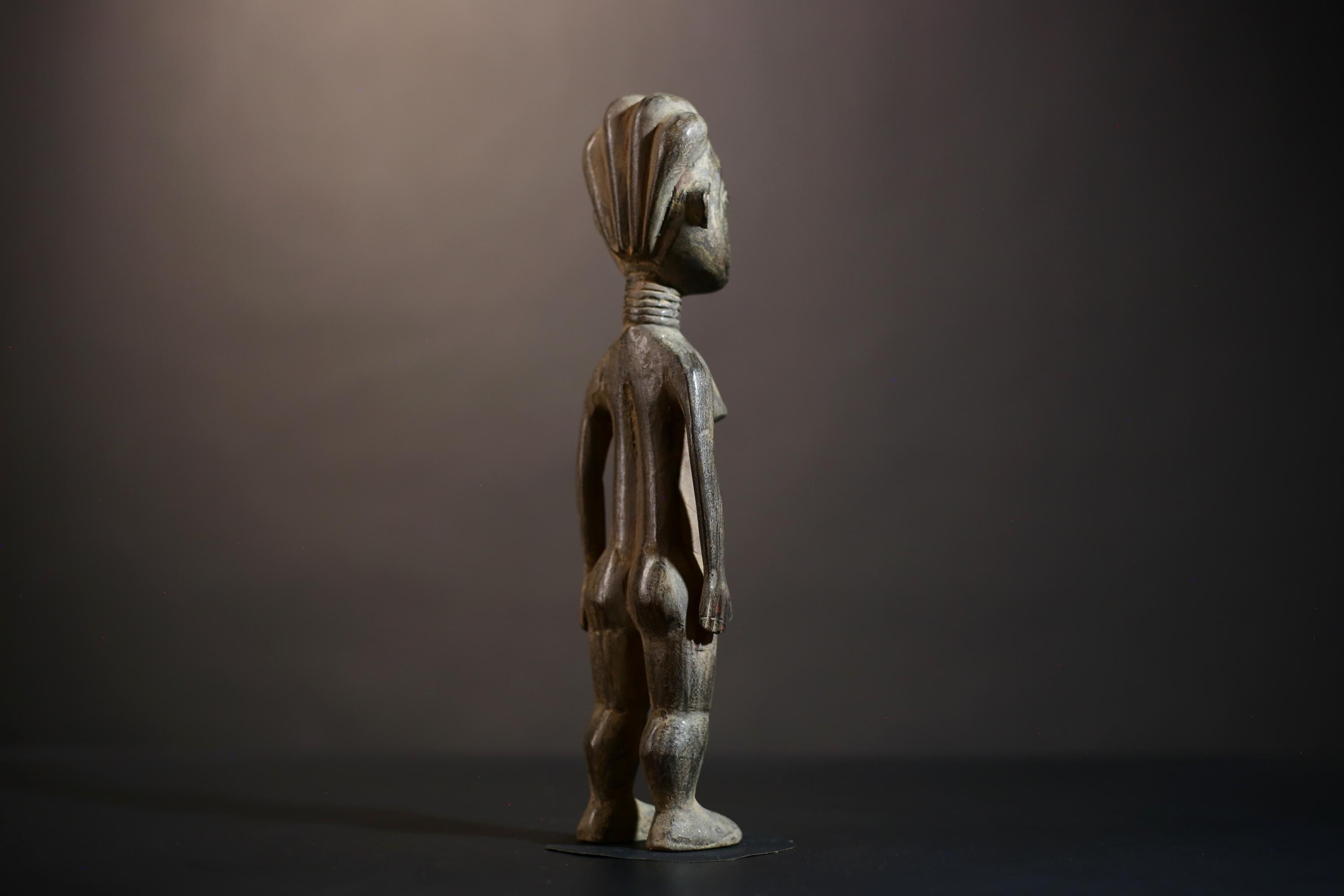 African Authentic Luba Statue Art Piece | Unique Black Woman Figurine | Cultural Home Decor | Ethnic Decorative Accent-G4854