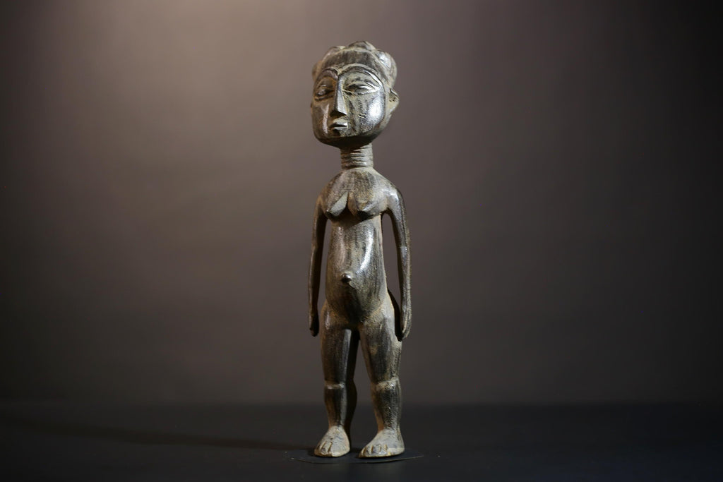 African Authentic Luba Statue Art Piece | Unique Black Woman Figurine | Cultural Home Decor | Ethnic Decorative Accent-G4854