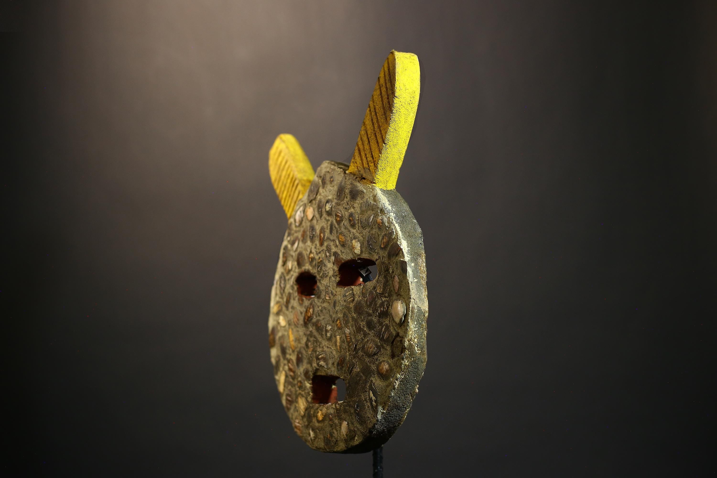 African Antique Mask | Traditional Goli Guro Tribe Wooden Wall Decor Art | Unique Ethnic Home Accent for Collectors and Decor Lovers-G1461