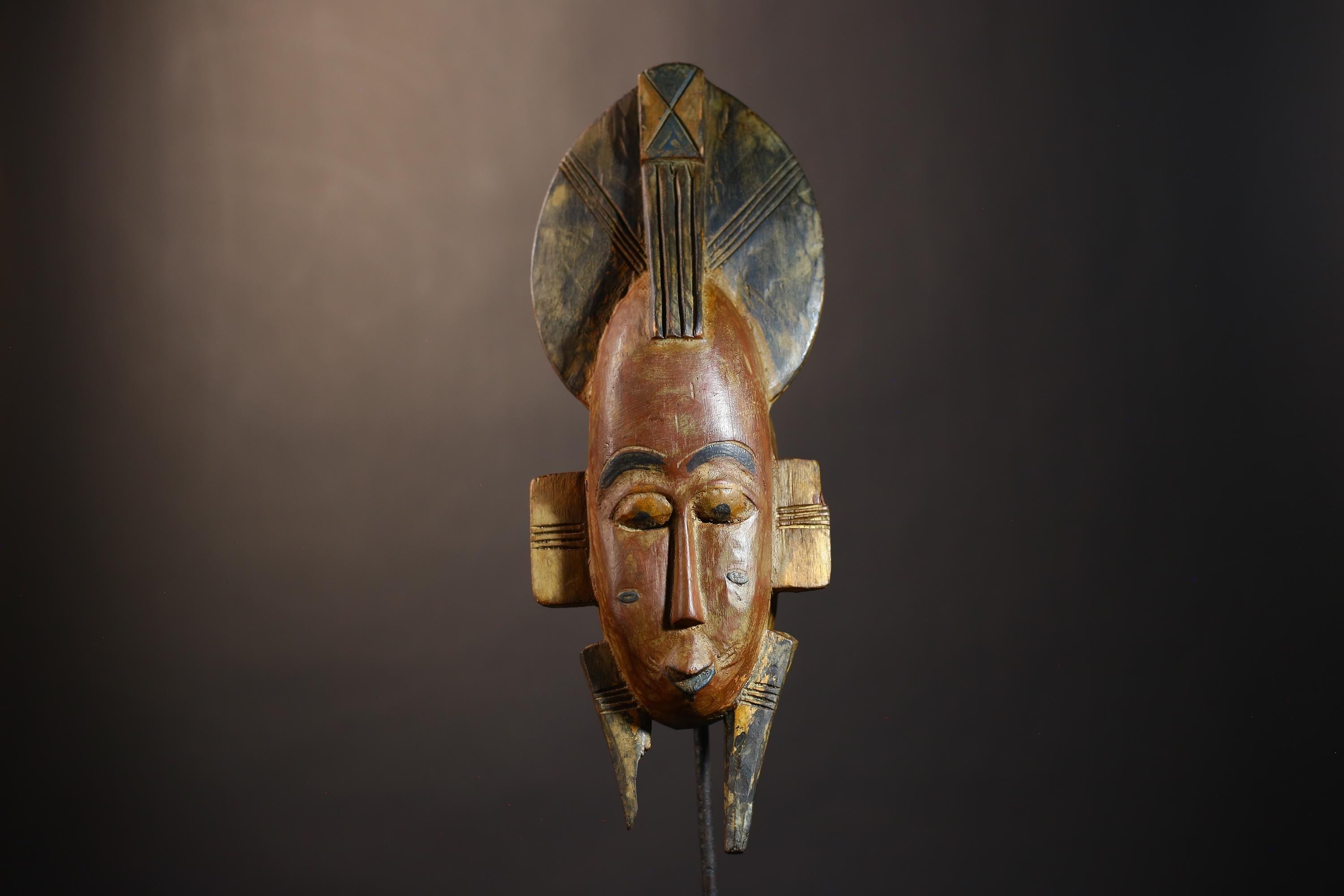African Vintage Baule Mask | Hand-Carved Wood Decor | Tribal Wall Art | Unique Home Accent | Boho Chic Style -G4861