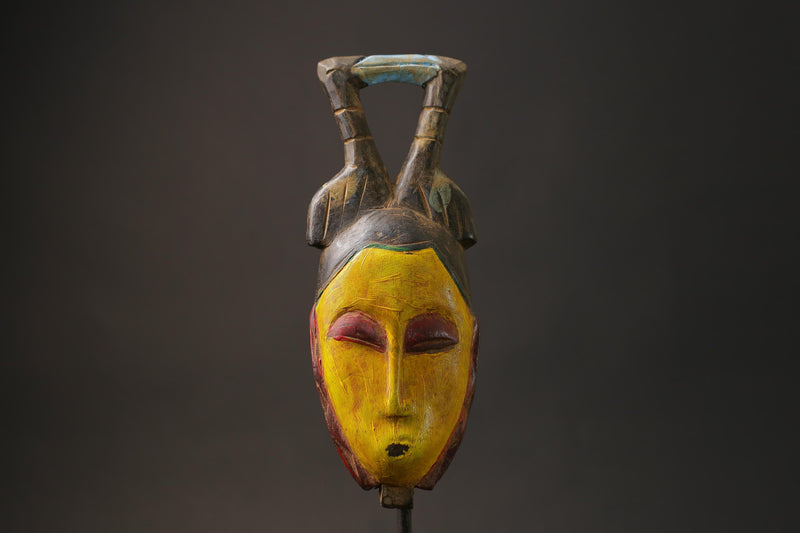 African Artistry Masks | Handcrafted Yaure Guro Masks | Wall Decor | Unique Cultural Art | Artisan Wooden Masks | Stunning  Home Decor-8650