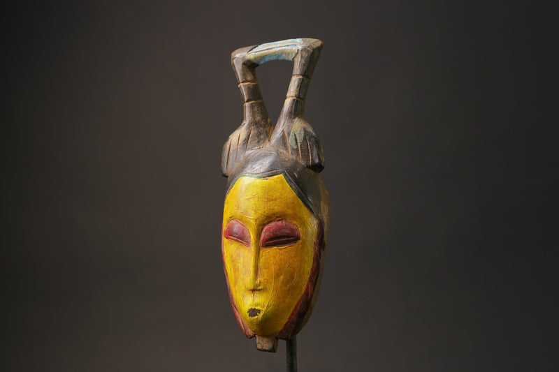 African Artistry Masks | Handcrafted Yaure Guro Masks | Wall Decor | Unique Cultural Art | Artisan Wooden Masks | Stunning  Home Decor-8650