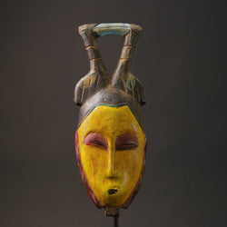 African Artistry Masks | Handcrafted Yaure Guro Masks | Wall Decor | Unique Cultural Art | Artisan Wooden Masks | Stunning  Home Decor-8650