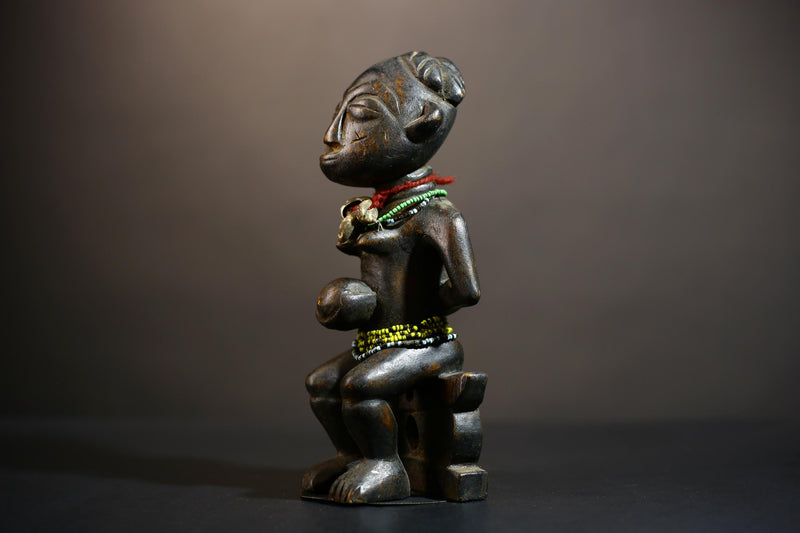 African Hemba Ancestor Figure | Authentic Congo Art | Tribal Singiti Sculpture | Handmade Ethnic Decor | Collectible African Heritage -G4877