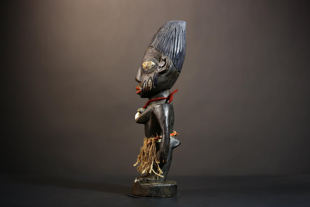 African Yoruba Male Ibeji Figure | Unique Saki Style Art | Oyo Twin Collectible | Handcrafted Cultural Sculpture | Yoruba Decor -G4876