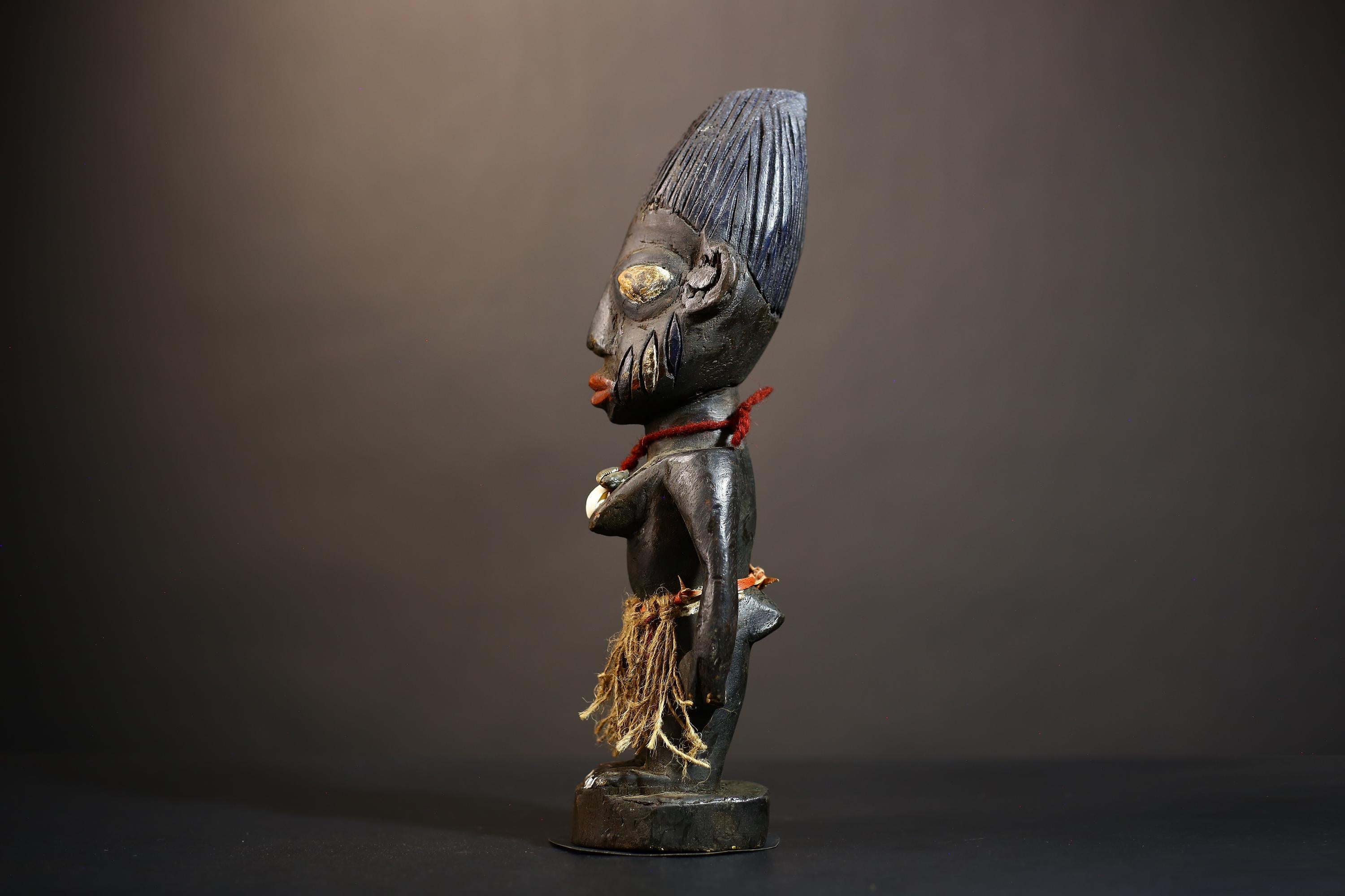African Yoruba Male Ibeji Figure | Unique Saki Style Art | Oyo Twin Collectible | Handcrafted Cultural Sculpture | Yoruba Decor -G4876