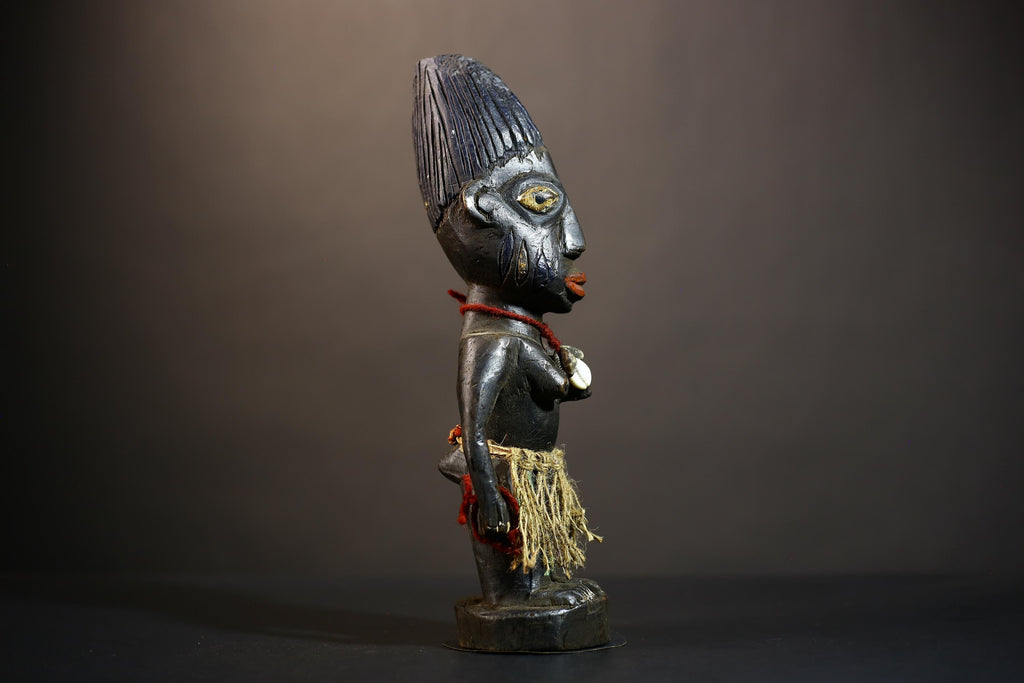 African Yoruba Male Ibeji Figure | Unique Saki Style Art | Oyo Twin Collectible | Handcrafted Cultural Sculpture | Yoruba Decor -G4876