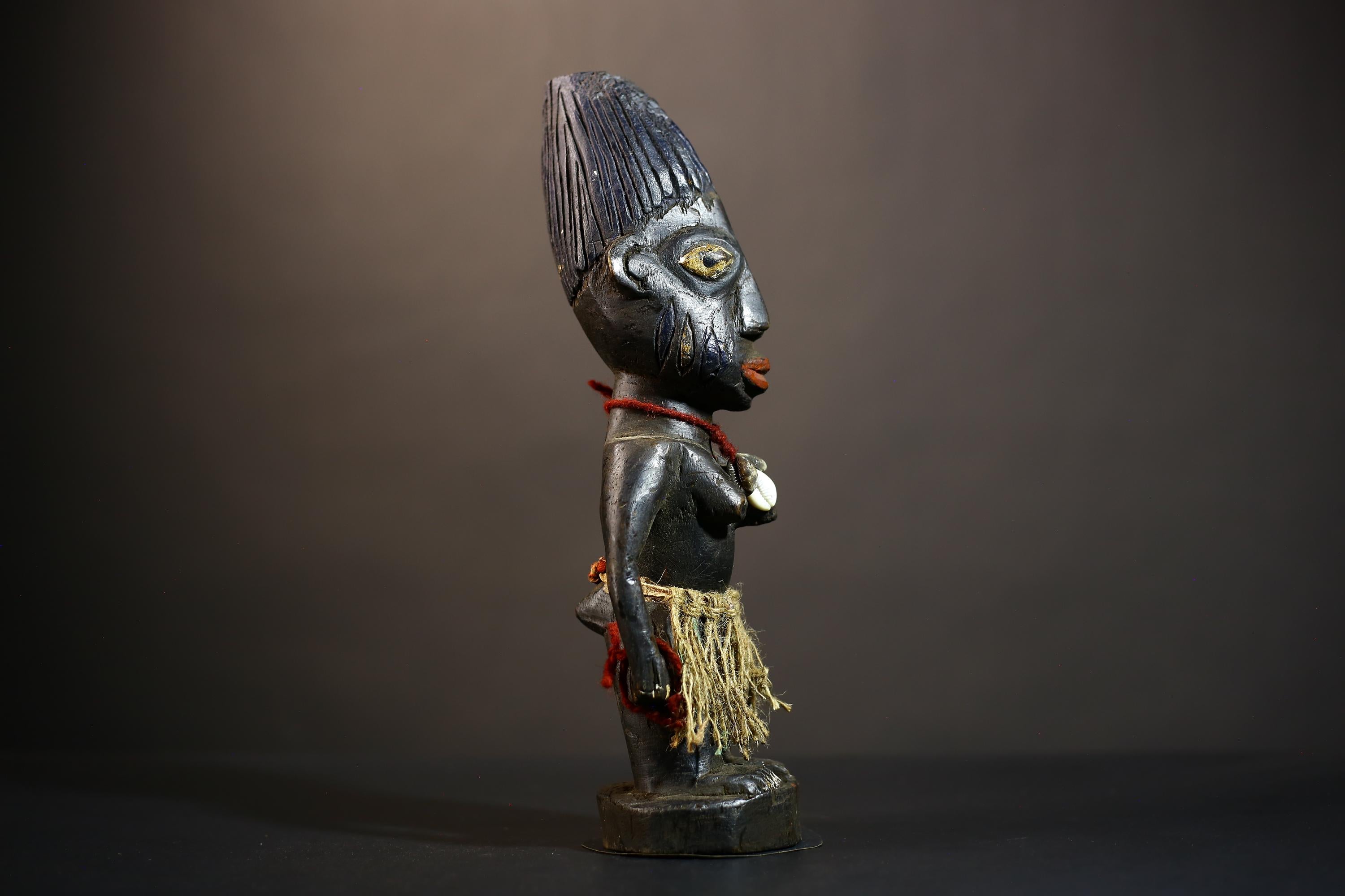 African Yoruba Male Ibeji Figure | Unique Saki Style Art | Oyo Twin Collectible | Handcrafted Cultural Sculpture | Yoruba Decor -G4876