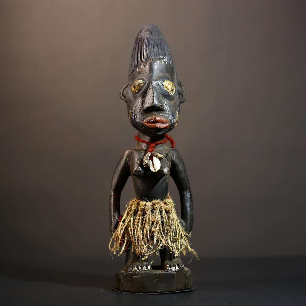 African Yoruba Male Ibeji Figure | Unique Saki Style Art | Oyo Twin Collectible | Handcrafted Cultural Sculpture | Yoruba Decor -G4876